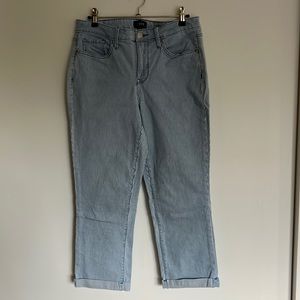 NYDJ Lightweight Striped Cropped Jeans sz 8